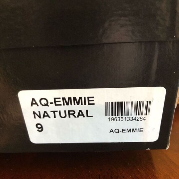 AQUA - L Sz 9 Emmie Strappy Slingback Sandals in Natural Leather. NEW IN BOX!! - Picture 10 of 16